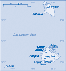 Map of Antigua and Barbuda Map of Antigua and Barbuda
