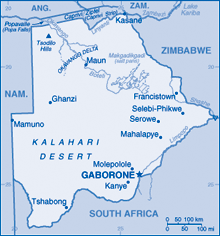 Map of Botswana