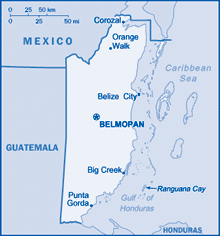 Map of Belize