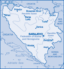 Map of Bosnia and Herzegovina