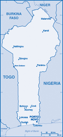 Map of Benin