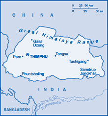 Map of Bhutan
