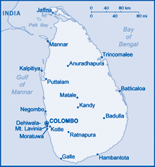 Map of Sri Lanka
