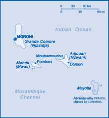 Map of Comoros Map of Comoros