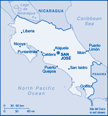 Map of Costa Rica