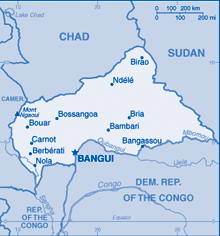 Map of Central African Republic