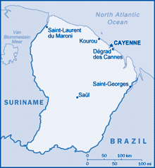 Map of French Guiana