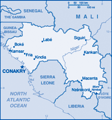 Map of Guinea Map of Guinea