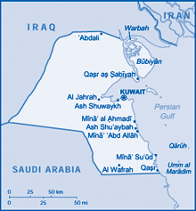 Map of Kuwait