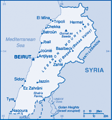 Map of Lebanon