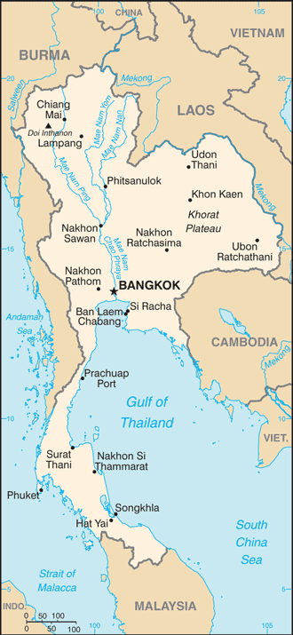 maps of thailand and cambodia. Map of Thailand