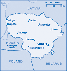 Map of Lithuania Map of Lithuania