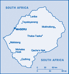 Map of Lesotho