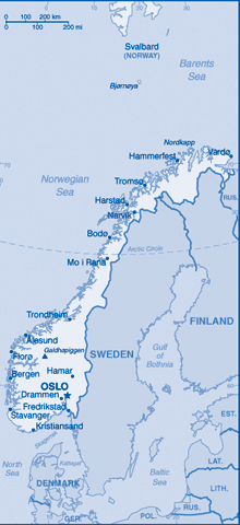 Map of Norway Map of Norway