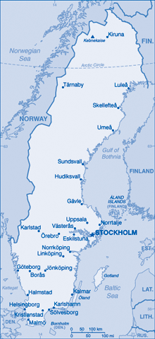 Map of Sweden Map of Sweden