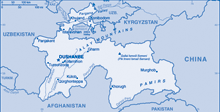 Map of Tajikistan