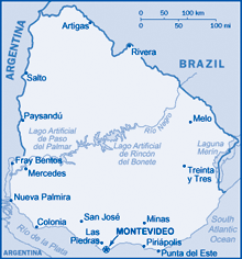 Map of Uruguay