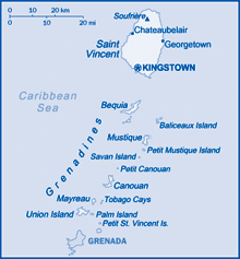Map of Saint Vincent and the Grenadines