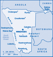 Map of Namibia