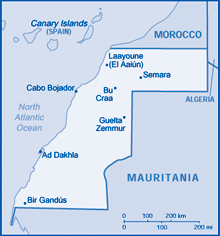 Map of Western Sahara