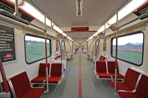 An inside view of the new TTC subway car