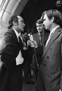 Pierre Trudeau squares off with CBC reporter Tim  Ralfe