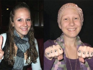 Ashley Kirilow, right, poses with