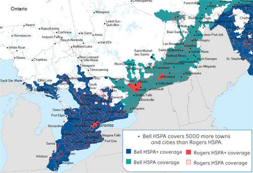 Bell Mobility coverage in Ontario