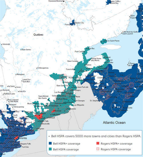 Bell Mobility coverage in Quebec