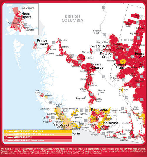 Rogers Wireless coverage in British Columbia