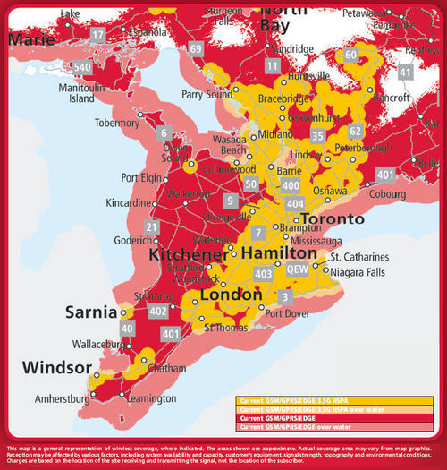 Rogers Wireless coverage in Ontario