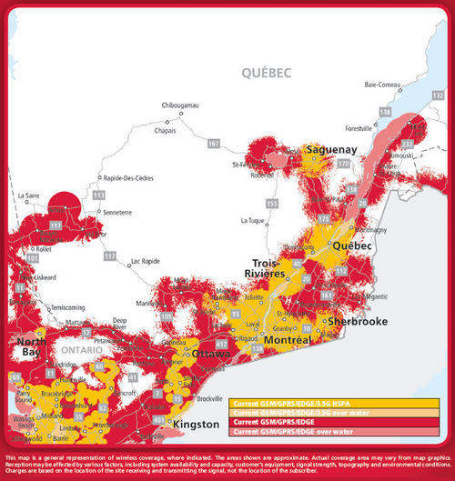 Rogers Wireless coverage in Quebec