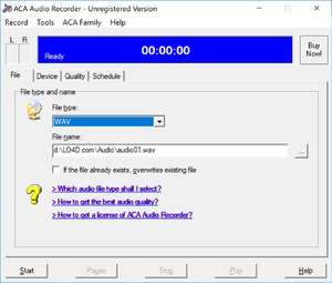 ACA Audio Recorder Screenshot