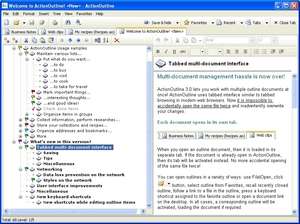 Organizers and PIM Software - Screenshot for ActionOutline Lite