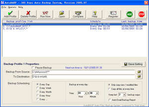 AutoBAUP - Auto File Backup software Screenshot