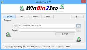 CD and DVD Utilities - Screenshot for BIN2ISO