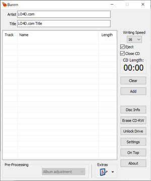 CD Burning - Screenshot for Burrrn