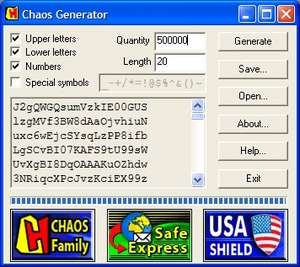 Password Tools - Screenshot for CHAOS Generator