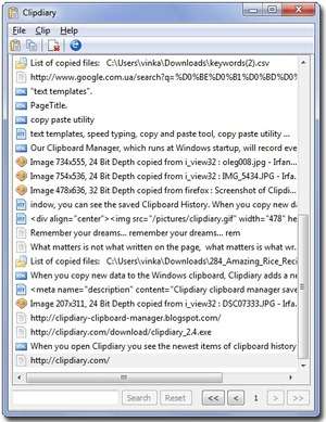 Clipboard Replacement Programs - Screenshot for Clipdiary