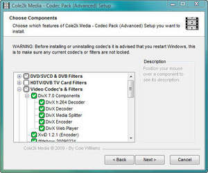 Video Codecs - Screenshot for Codec Pack (Advanced)