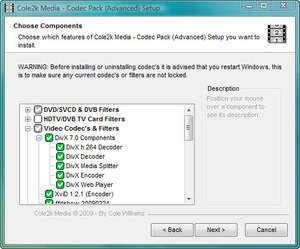 Video Codecs - Screenshot for Codec Pack - Advanced