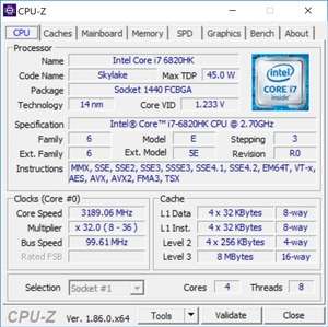 Hardware Diagnostic Tool - Screenshot for CPU-Z