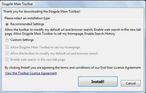 Dogpile Toolbar Screenshot