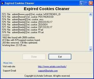 Internet Utilities - Screenshot for Expired Cookies Cleaner