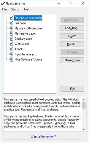 Clipboard Replacement Programs - Screenshot for Flashpaste Lite