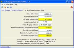 Free Mortgage Payment Calculator Screenshot