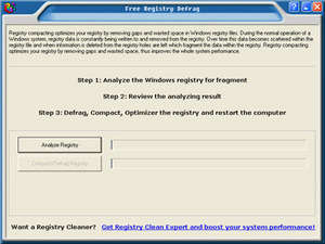 Registry Cleaners - Screenshot for Free Registry Defrag