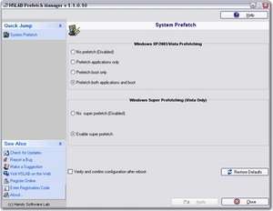HSLAB Prefetch Manager Screenshot