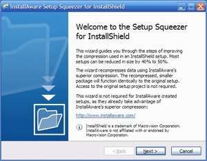 InstallAware Setup Squeezer for InstallShield Screenshot