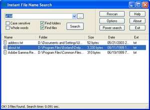 File Search - Screenshot for Instant File Name Search